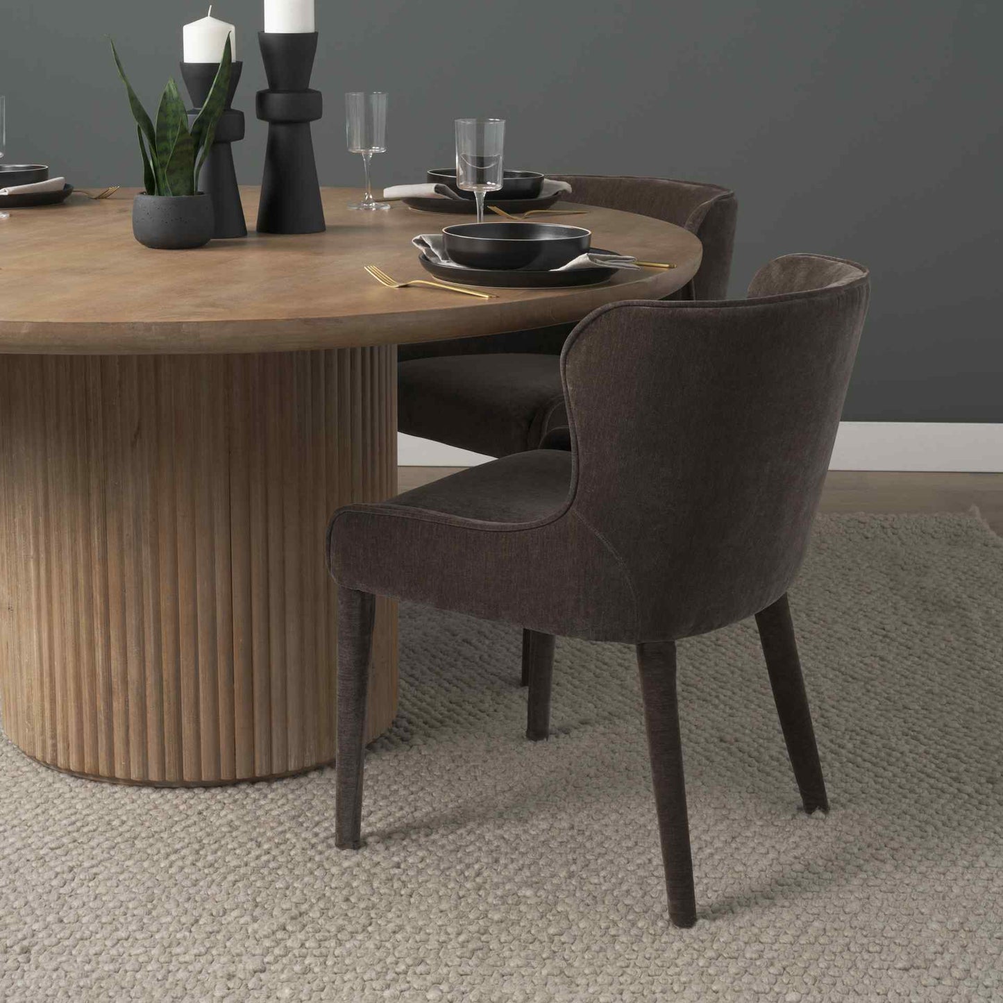 Mercana Nolan Slope Leather Armless Dining Chair 2PC
