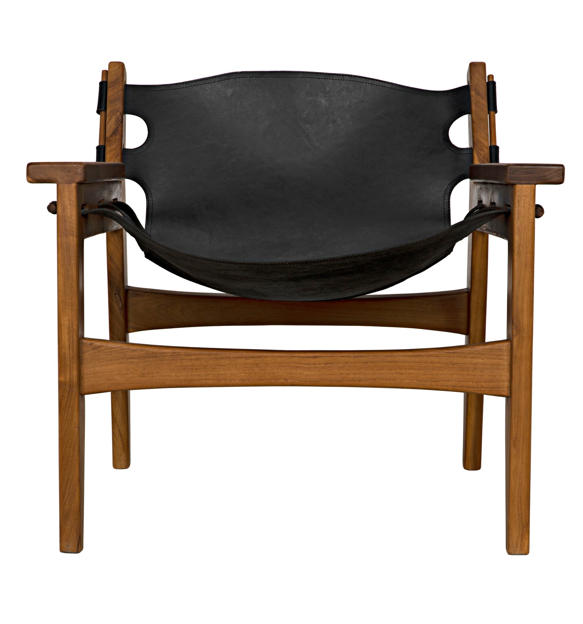 Nomo Chair, Teak with Leather-Accent Chairs-Noir-Sideboards and Things