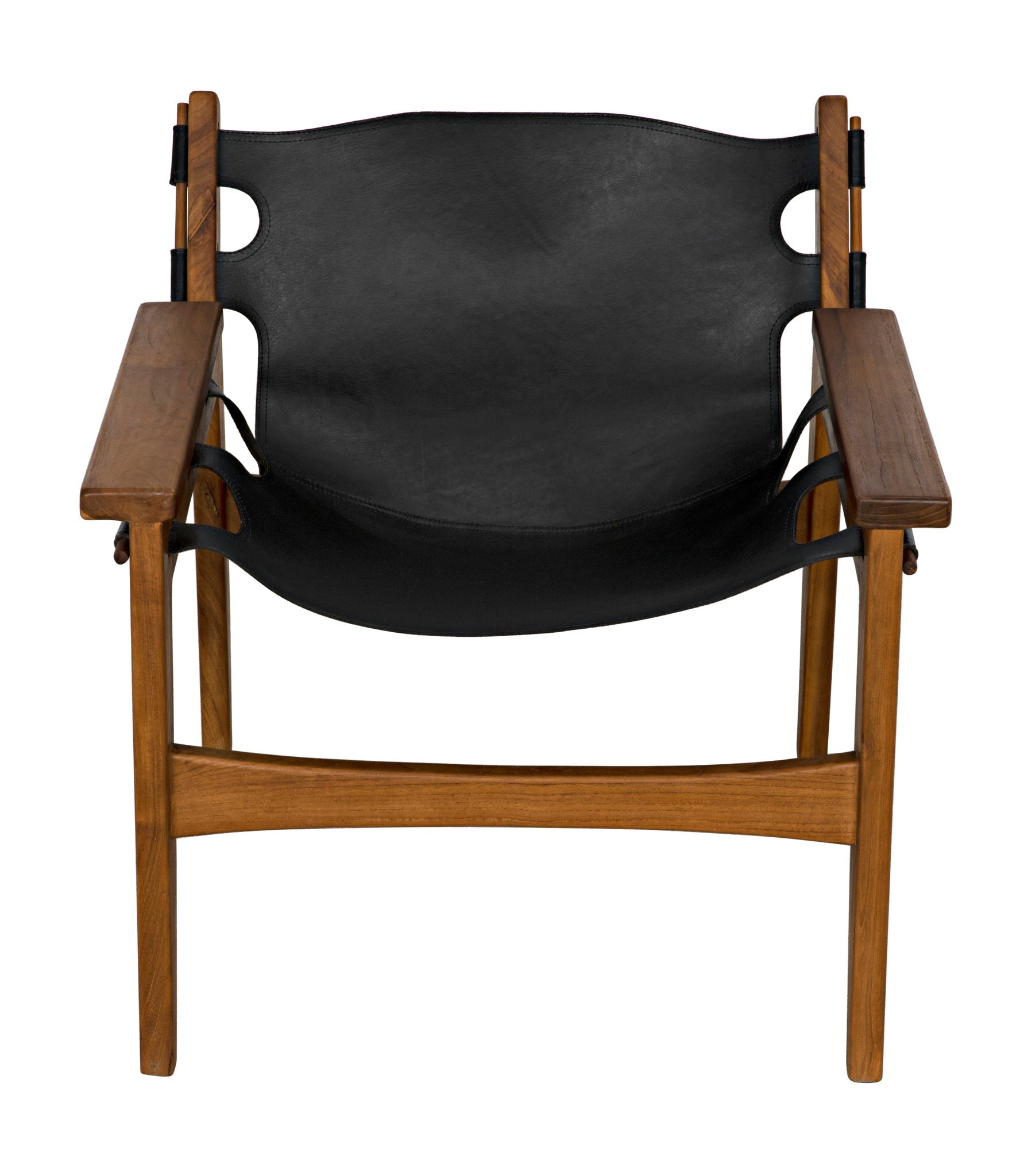 Nomo Chair, Teak with Leather-Accent Chairs-Noir-Sideboards and Things