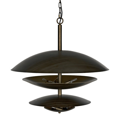 Nora Chandelier, Metal with Aged Brass Finish-Chandeliers-Noir-Sideboards and Things