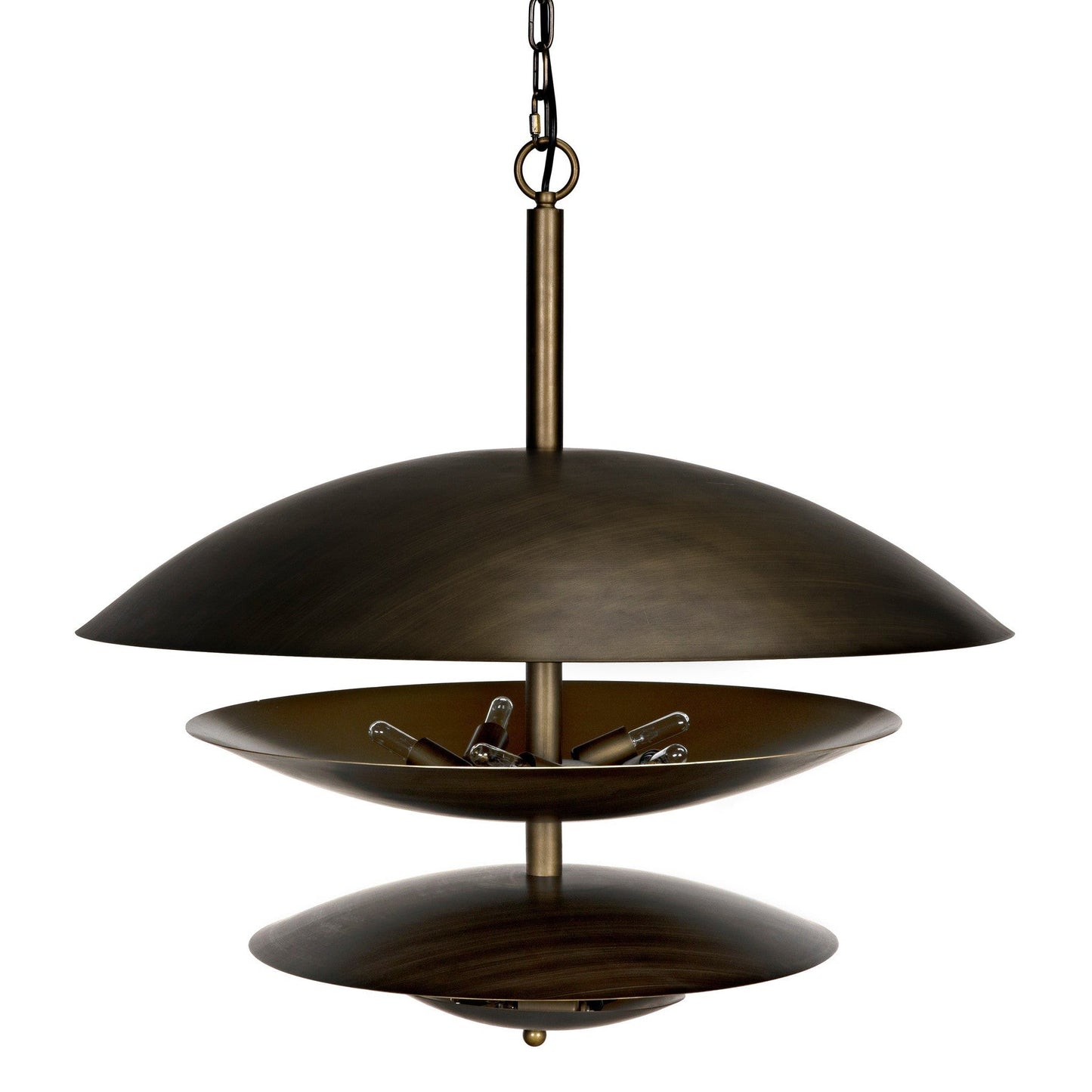 Nora Chandelier, Metal with Aged Brass Finish-Chandeliers-Noir-Sideboards and Things