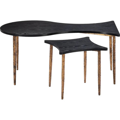 Norden Coffee Table Set (2 - Piece) Black & Bronze - LOOMLAN - Zuo Modern - Coffee Tables