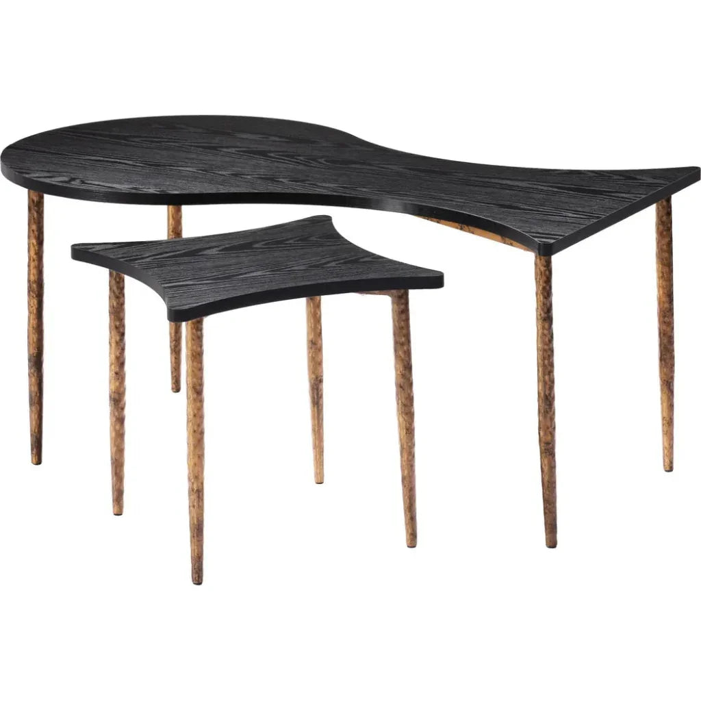 Norden Coffee Table Set (2 - Piece) Black & Bronze - LOOMLAN - Zuo Modern - Coffee Tables