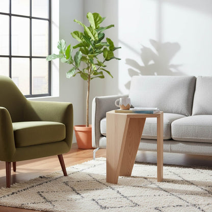 LH Home Nordic Three Leg Wood Side Table
