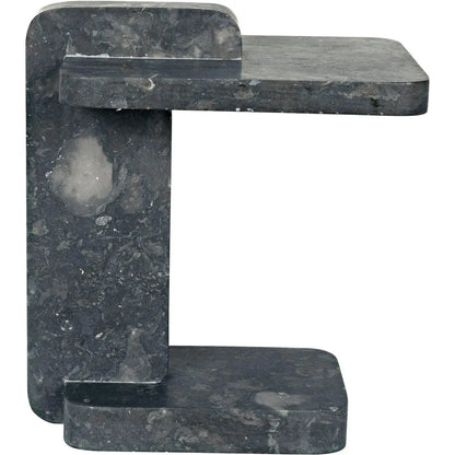 Noir North Side Table, Black Marble