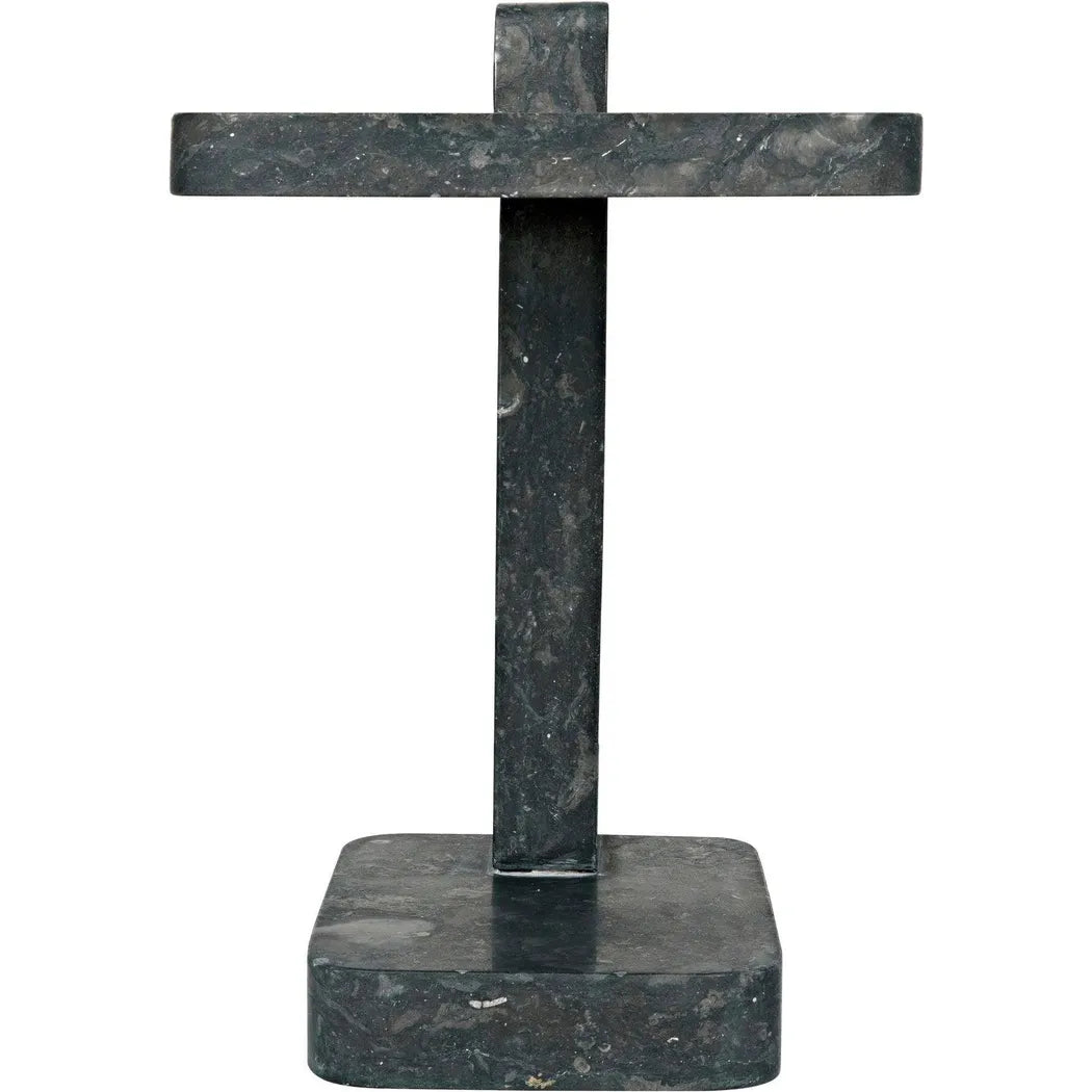 Noir North Side Table, Black Marble