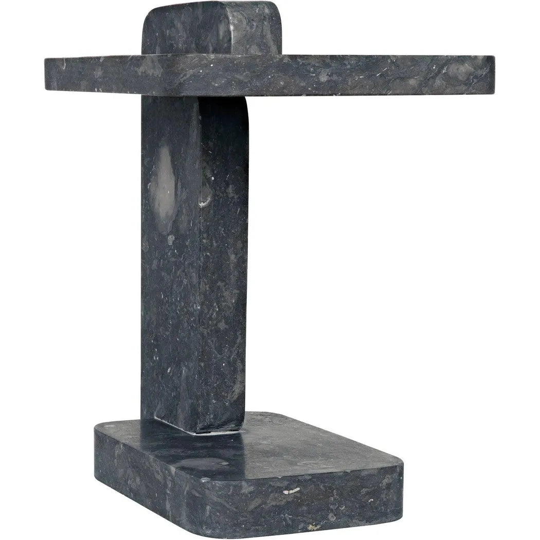 Noir North Side Table, Black Marble