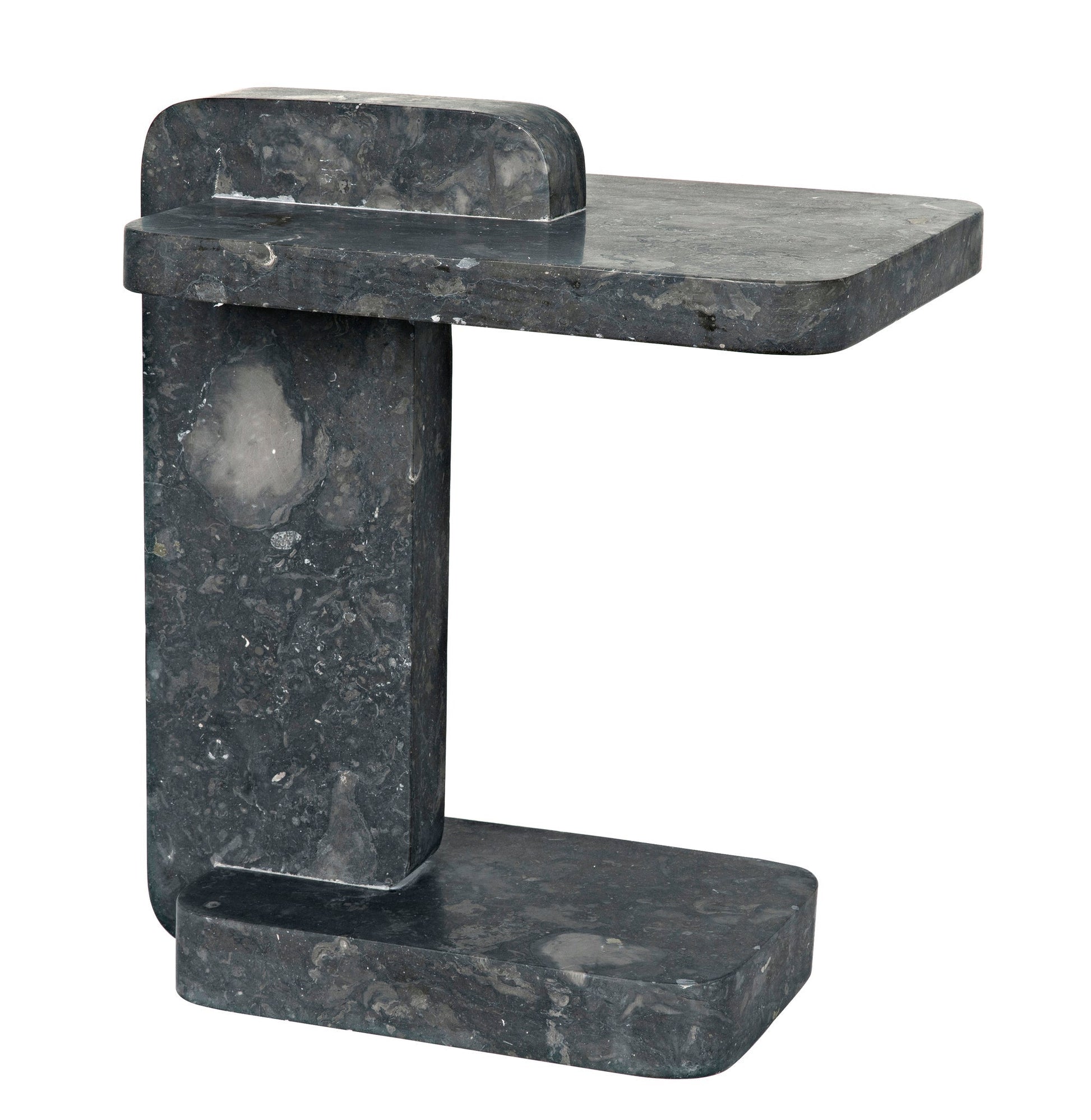 North Side Table, Black Marble-Side Tables-Noir-Sideboards and Things