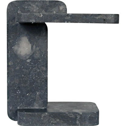 Noir North Side Table, Black Marble