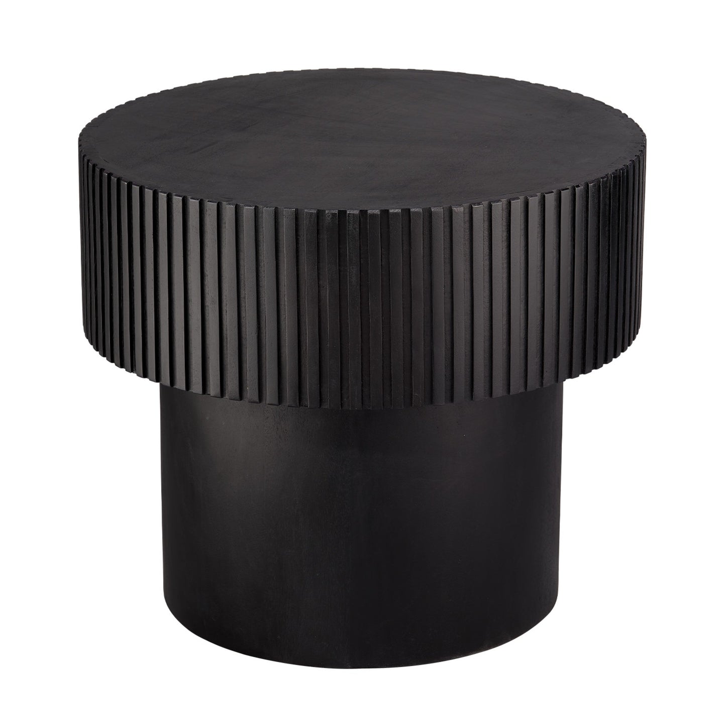 Notch Round Side Table - Black-Side Tables-Jamie Young-Sideboards and Things