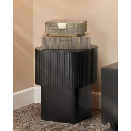 Notch Textural Square Accent Table