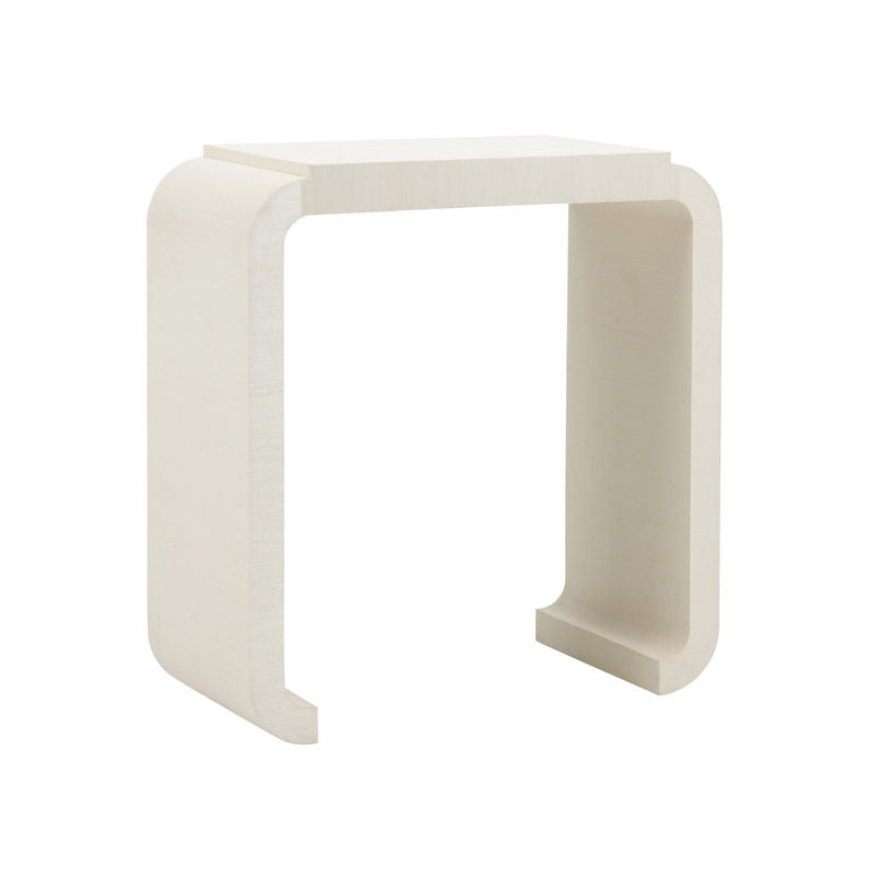 Wildwood Notched Grasscloth Covered Waterfall Console Table