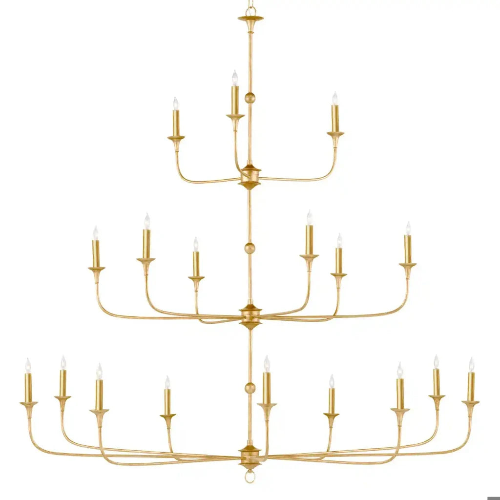 Nottaway Gold 18-Light Elegant Wrought Iron Chandelier