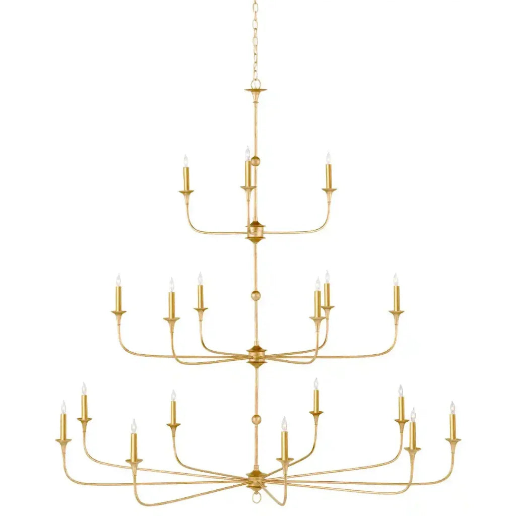 Nottaway Gold 18-Light Elegant Wrought Iron Chandelier