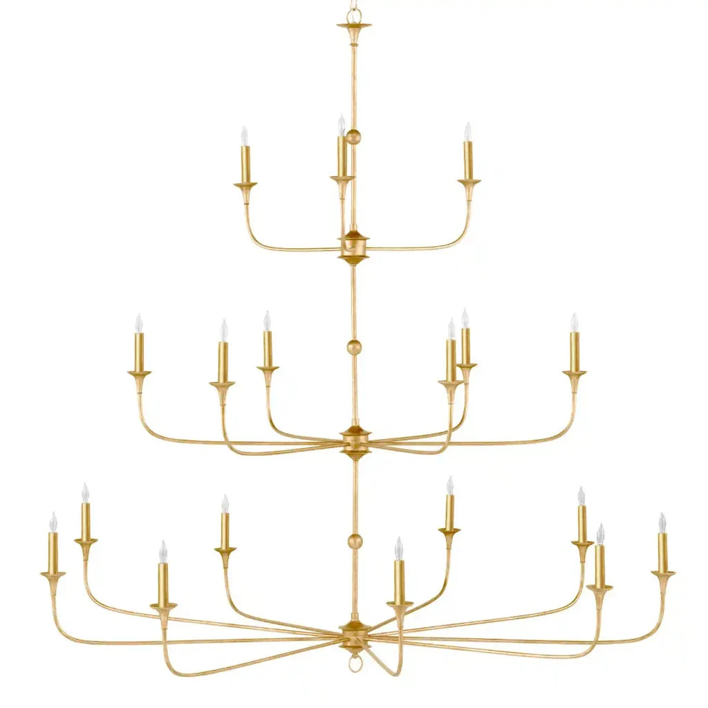 Nottaway Gold 18-Light Elegant Wrought Iron Chandelier