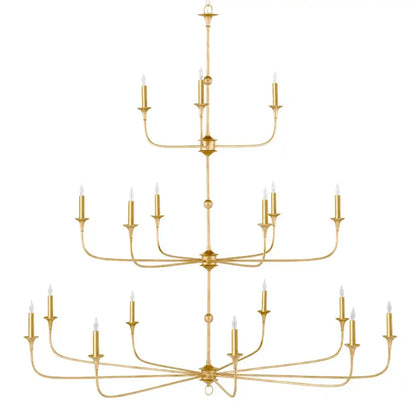 Nottaway Gold 18-Light Elegant Wrought Iron Chandelier