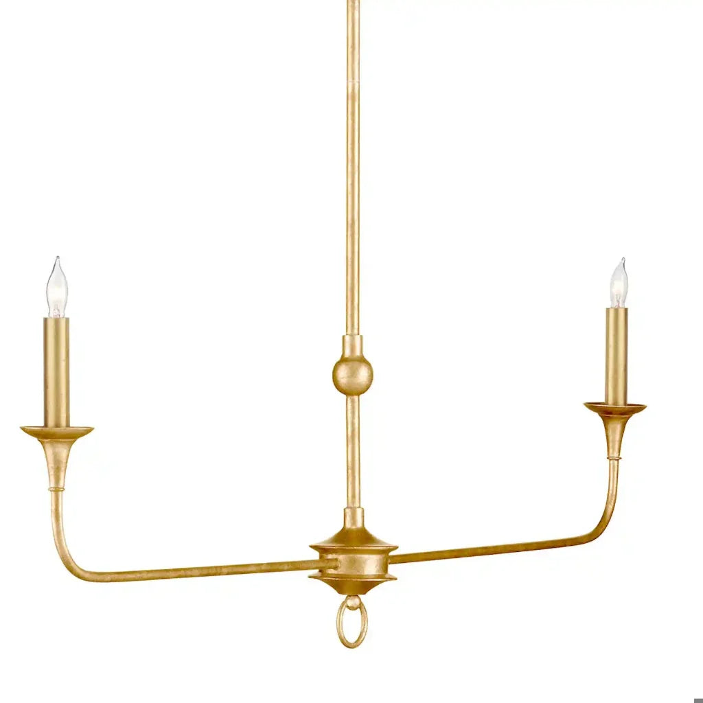 Nottaway Linear Gold 2-Light Wrought Iron Chandelier