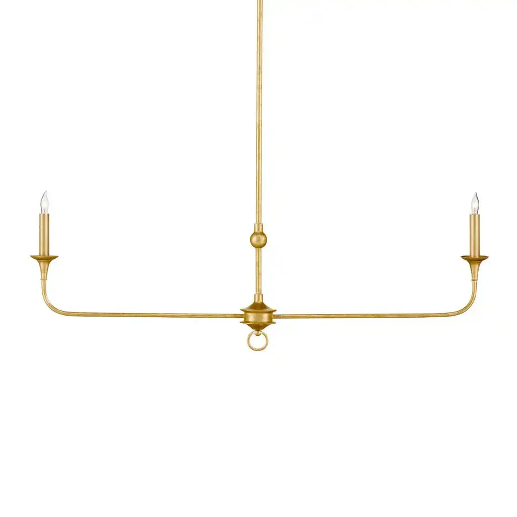 Nottaway Linear Gold 2-Light Wrought Iron Chandelier