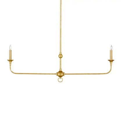 Nottaway Linear Gold 2-Light Wrought Iron Chandelier