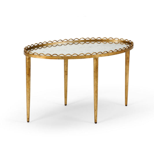 Chelsea House Notting Hill Mirrored Top Oval Cocktail Table