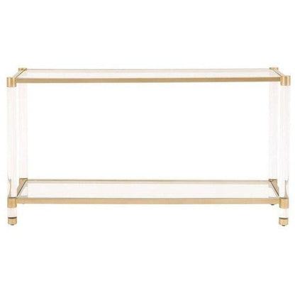 Nouveau Console Table With Shelves Brass Lucite Glass Console Tables Sideboards and Things By Essentials For Living