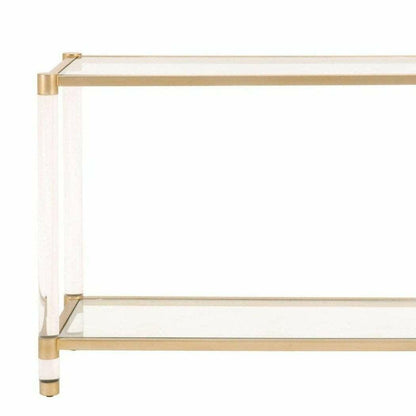 Nouveau Console Table With Shelves Brass Lucite Glass Console Tables Sideboards and Things By Essentials For Living