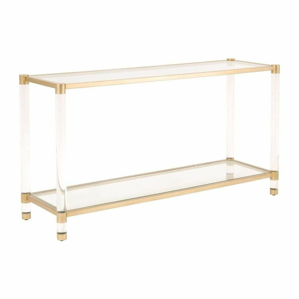 Nouveau Console Table With Shelves Brass Lucite Glass Console Tables Sideboards and Things By Essentials For Living