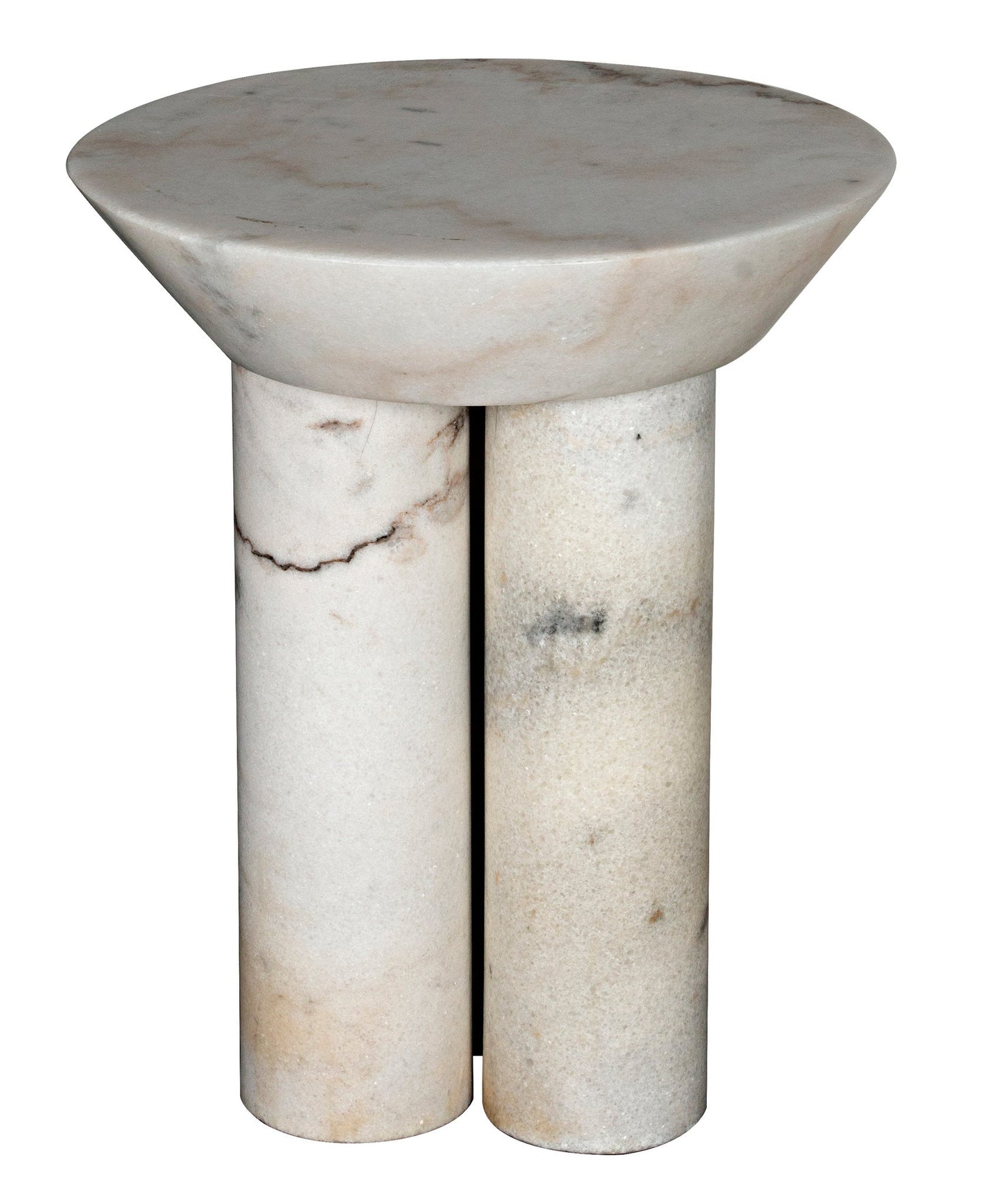 Nox Marble Round Side Table-Side Tables-Noir-Sideboards and Things