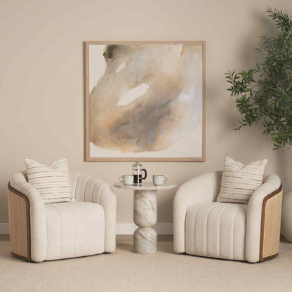 Mercana Nylah Solid Pink Marble Round Accent Table