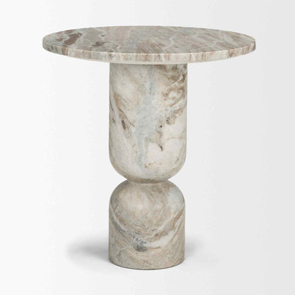 Mercana Nylah Solid Pink Marble Round Accent Table