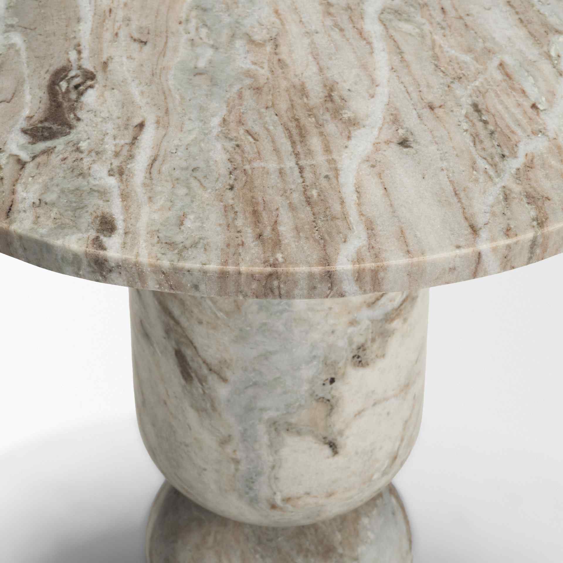 Mercana Nylah Solid Pink Marble Round Accent Table