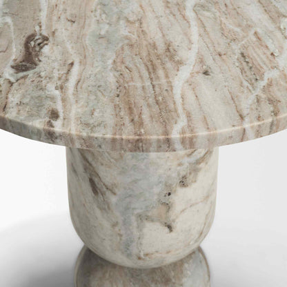 Mercana Nylah Solid Pink Marble Round Accent Table