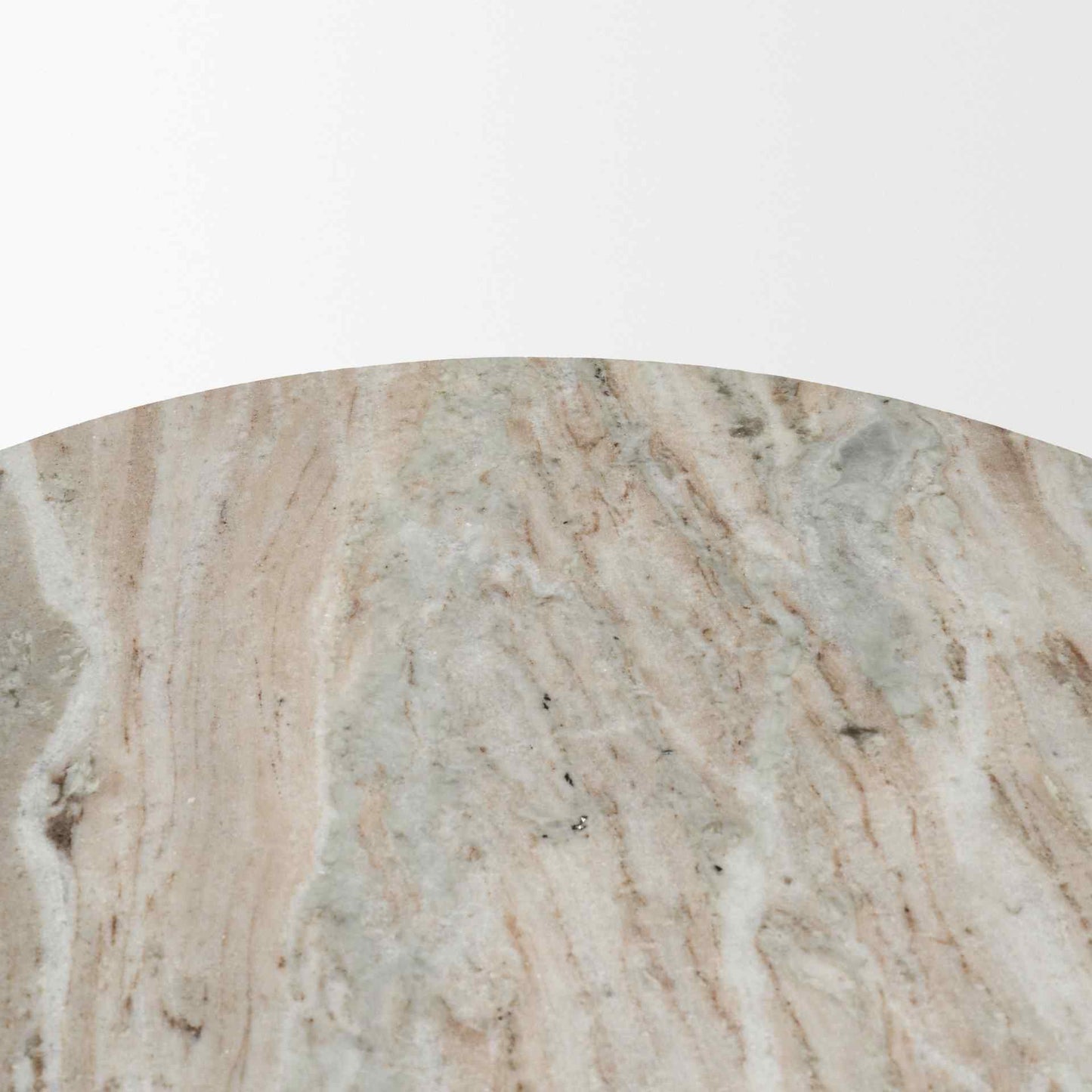 Mercana Nylah Solid Pink Marble Round Accent Table