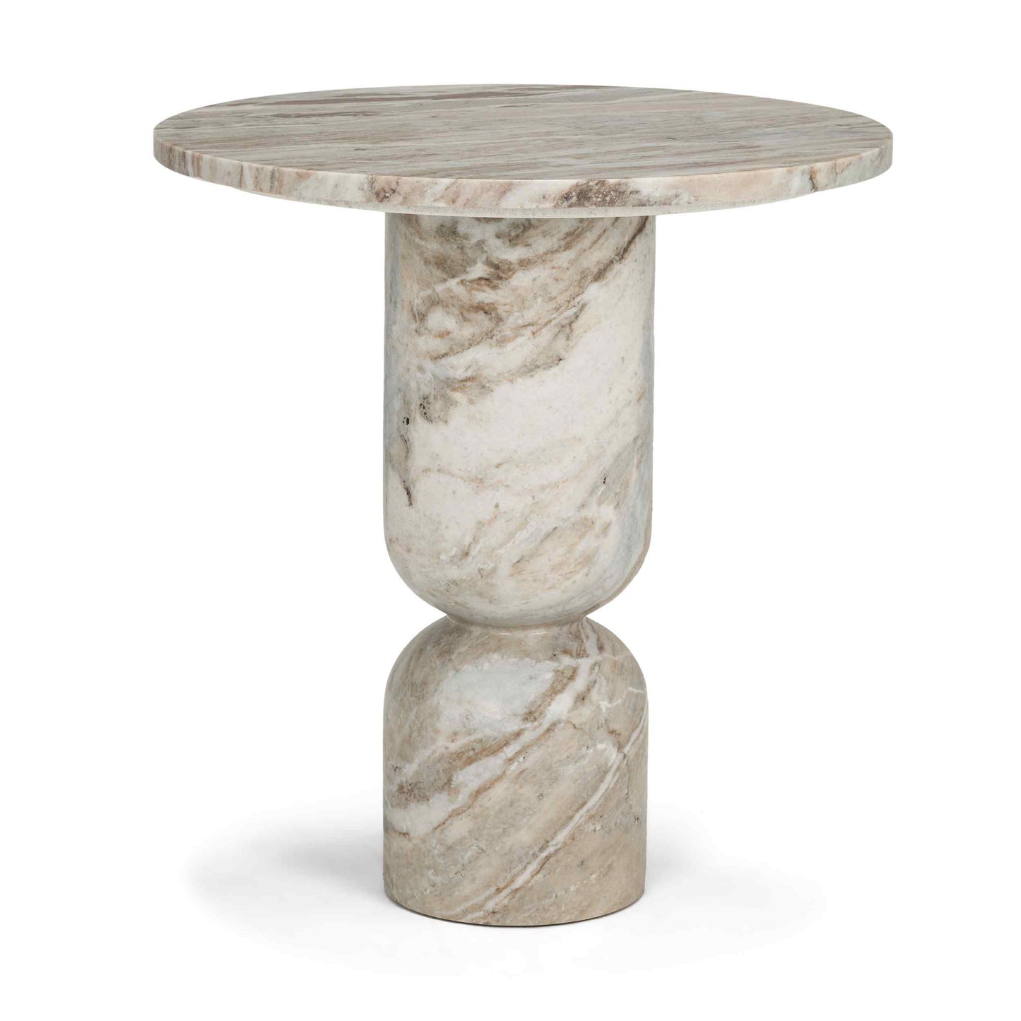 Mercana Nylah Solid Pink Marble Round Accent Table