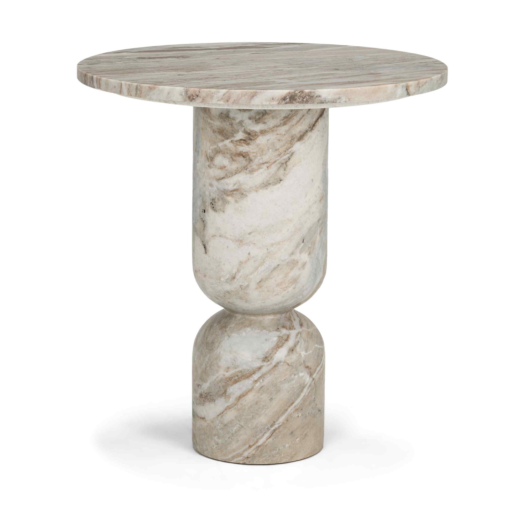 Mercana Nylah Solid Pink Marble Round Accent Table