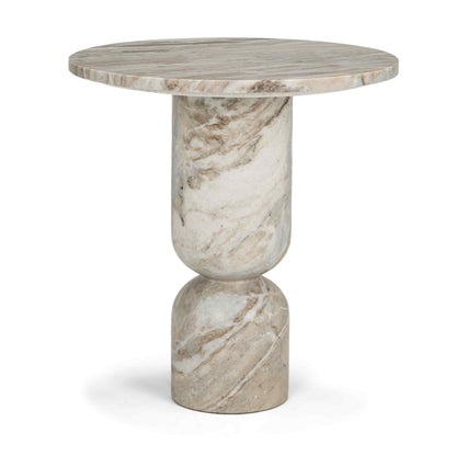Mercana Nylah Solid Pink Marble Round Accent Table