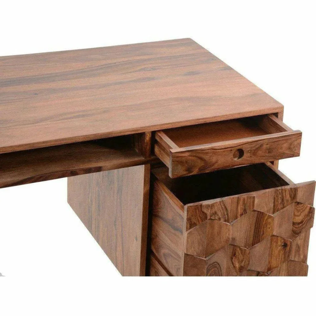 O2 Home Office Desk Brown Mid-Century-Home Office Desks-Moe's Home-LOOMLAN