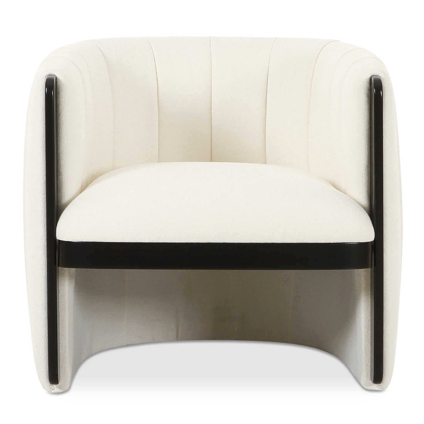 Francis Polyester and Solid Birch White Armless Accent Chair