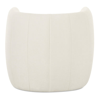 Francis Polyester and Solid Birch White Armless Accent Chair