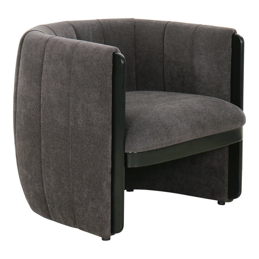 Francis Polyester and Plywood Grey Accent Arm Chair