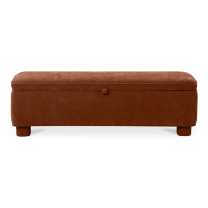 Ichigo Performance Fabric & Wood Dark Red Storage Bench