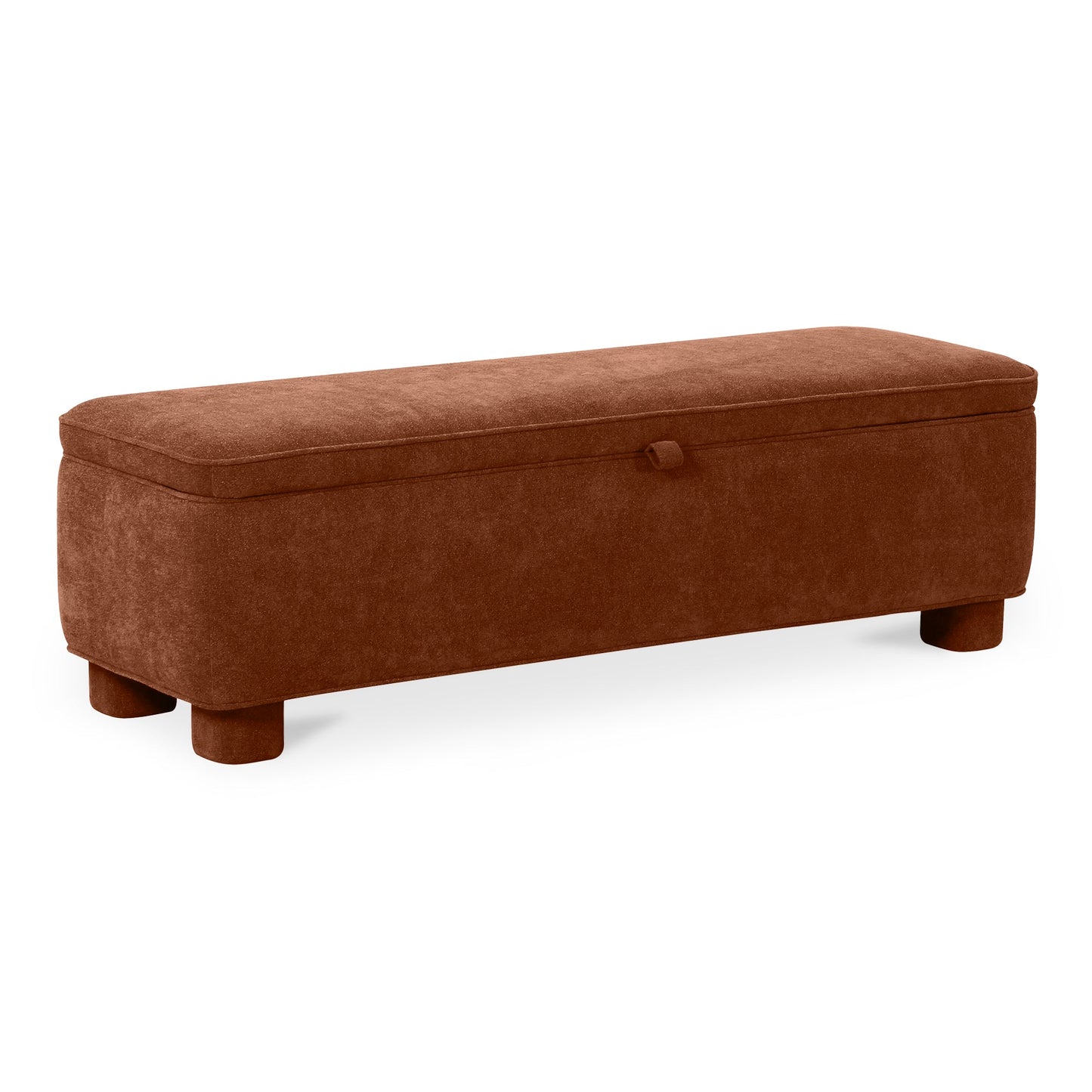 Ichigo Performance Fabric & Wood Dark Red Storage Bench