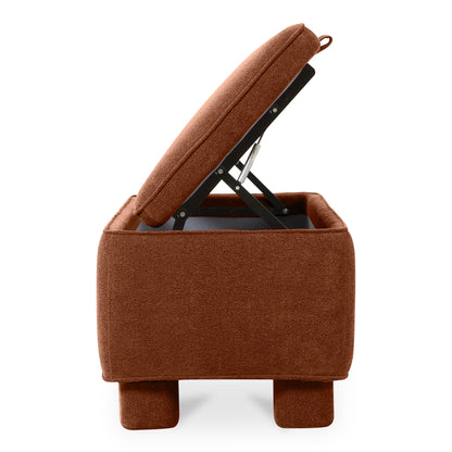 Ichigo Performance Fabric & Wood Dark Red Storage Bench