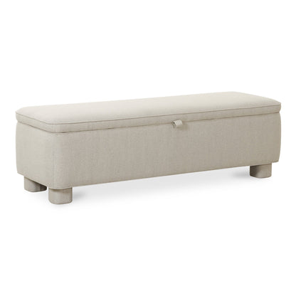 Ichigo Polyester and Wood Light Brown Storage Bench