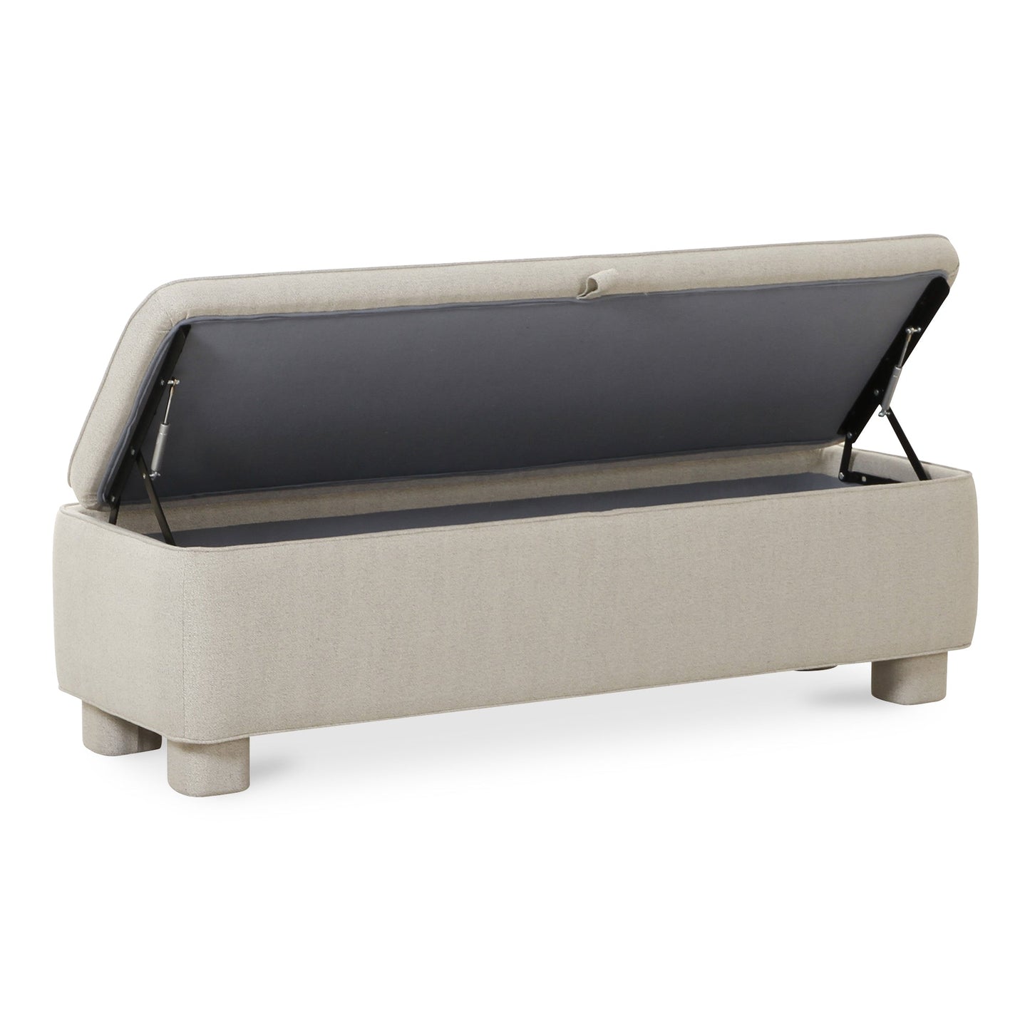 Ichigo Polyester and Wood Light Brown Storage Bench