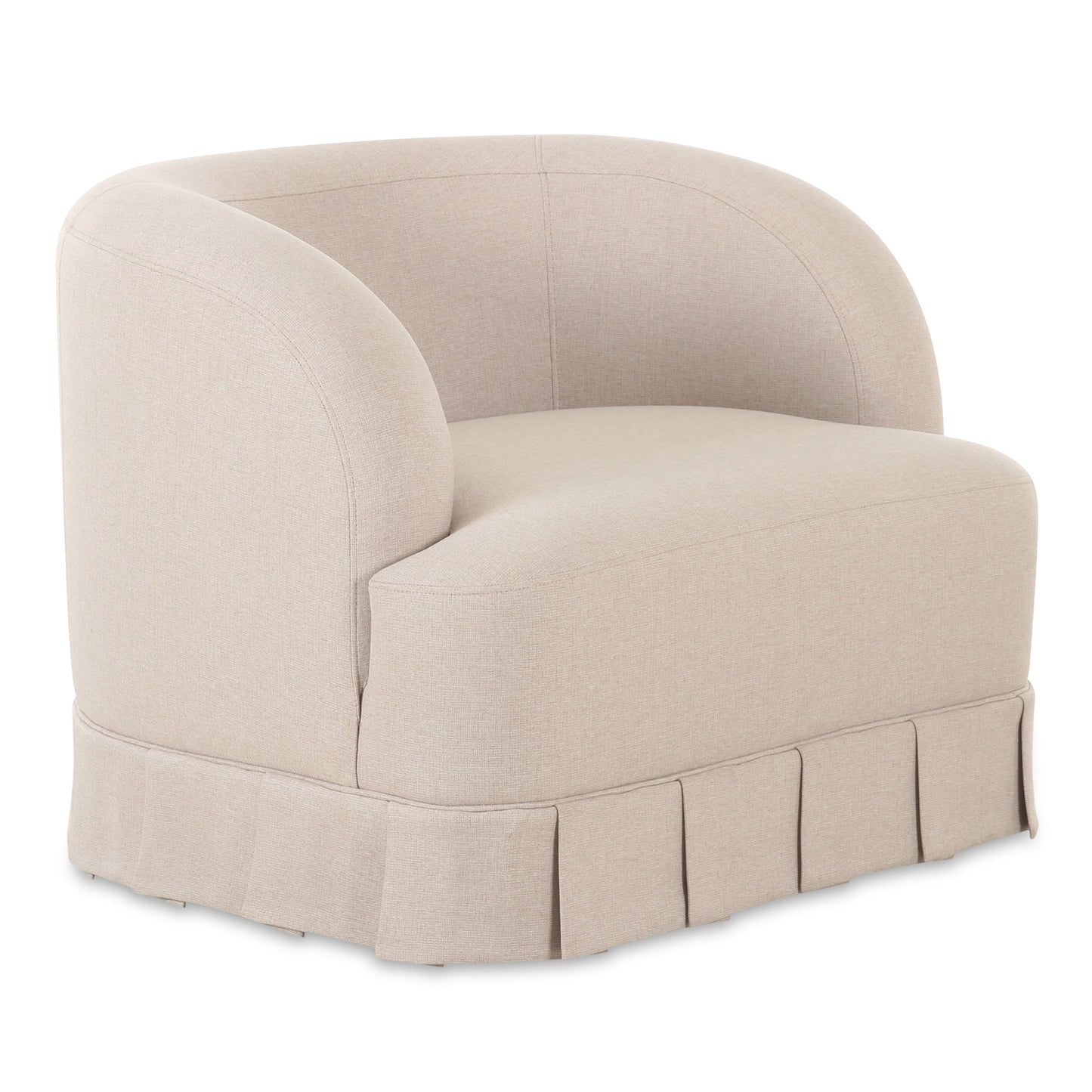 Maren Beige Pleat Design Swivel Chair