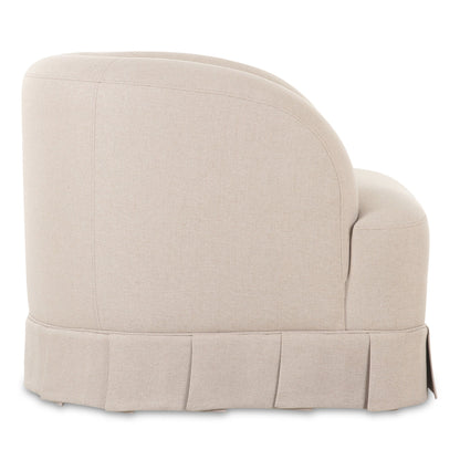 Maren Beige Pleat Design Swivel Chair