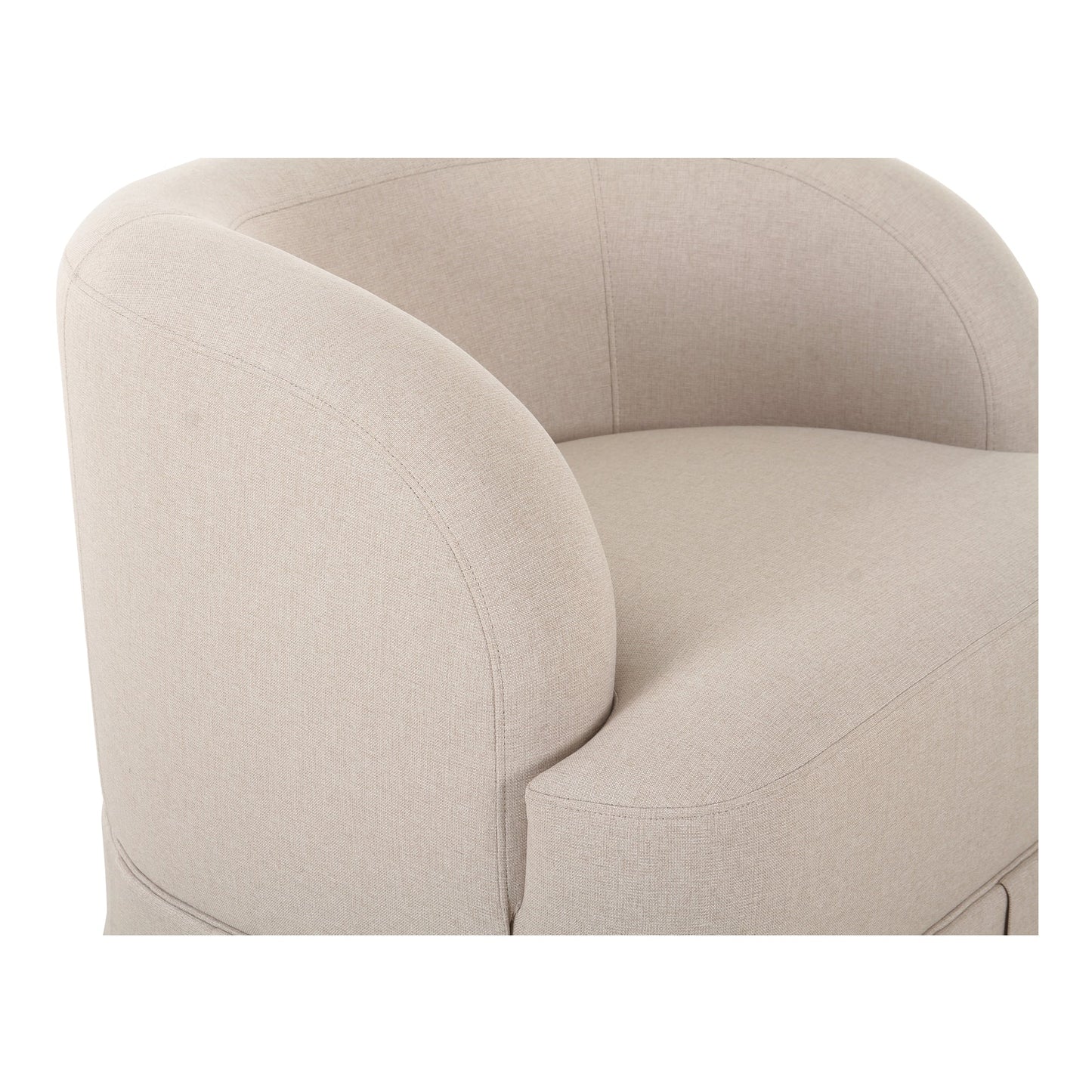 Maren Beige Pleat Design Swivel Chair