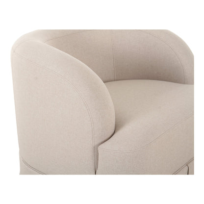Maren Beige Pleat Design Swivel Chair