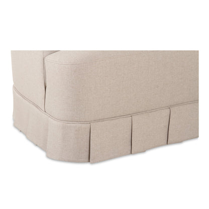 Maren Beige Pleat Design Swivel Chair